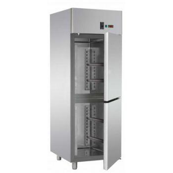 ARMOIRE RÉFRIGÉRÉE MONOBLOC EN ACIER INOXYDABLE À 2 PORTES POUR PLATEAUX 60x40 cm - Température 0/10 C