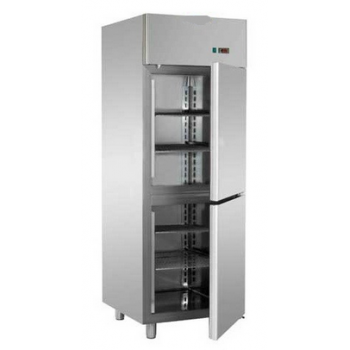 ARMOIRE RÉFRIGÉRÉE MONOBLOC EN ACIER INOXYDABLE À 2 PORTES POUR PLATEAUX 60x40 cm - Température -18 / -22 C