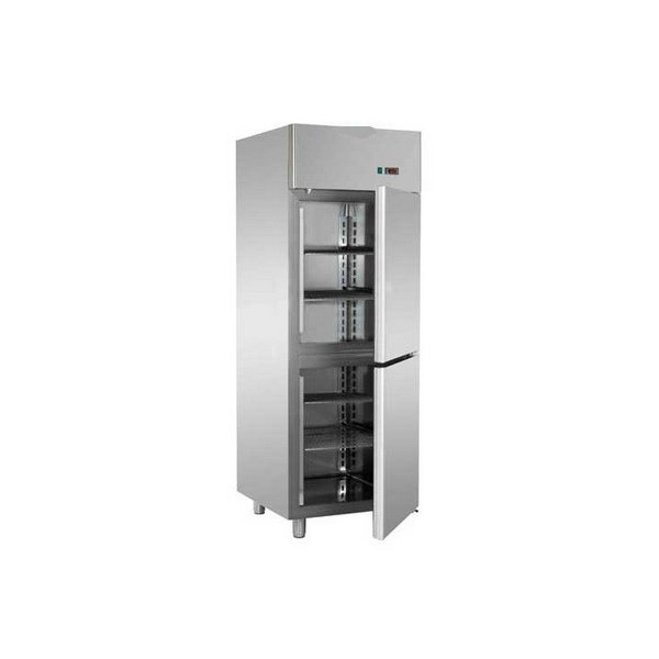 ARMOIRE RÉFRIGÉRÉE MONOBLOC EN ACIER INOXYDABLE À 2 PORTES POUR PLATEAUX 60x40 cm - Température -18 / -22 C