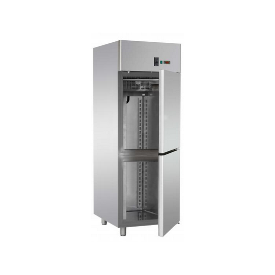 ARMOIRE STATIQUE GN 2/1 EN ACIER INOXYDABLE AVEC 2 PORTES - Température 0 / 10 C