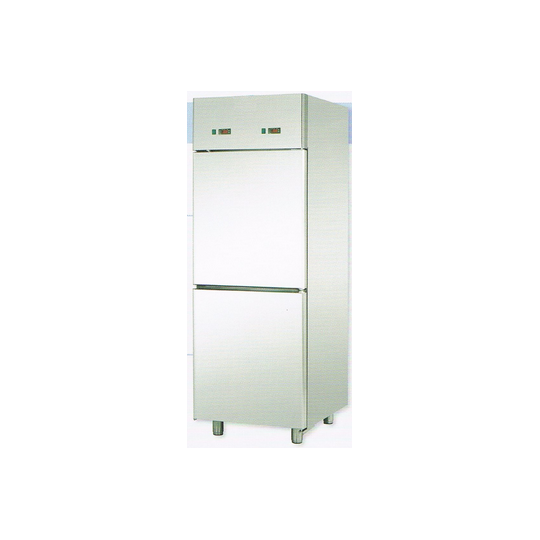 ARMADIO COMBINATO REFRIGERATO GN 2/1 IN ACCIAIO INOX A DOPPIA TEMPERATURA CON 2 SPORTELLI - Temperatura 0 / 10 C
