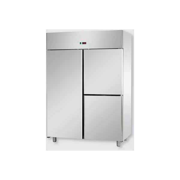 ARMOIRE RÉFRIGÉRÉE MONOBLOC GN 2/1 EN ACIER INOXYDABLE AVEC 1 PORTE ET 2 PORTES - Température 0 / 10 C
