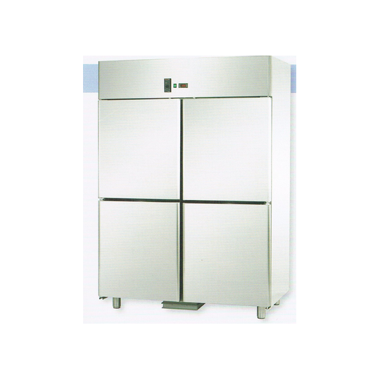 ARMADIO REFRIGERATO GN 2/1 MONOBLOCCO IN ACCIAIO INOX PER PESCE CON 4 SPORTELLI - Temperatura -2 / 8 C