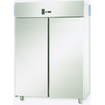 ARMOIRE RÉFRIGÉRÉE MONOBLOC EN ACIER INOXYDABLE À 2 PORTES POUR PLATEAUX 60x40 cm - Température 0/10 C