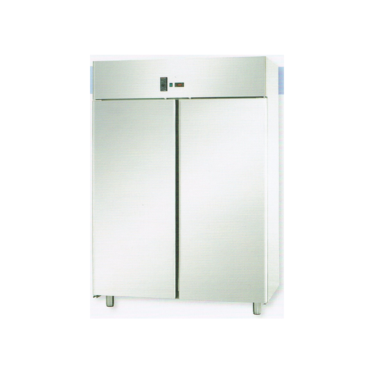 ARMADIO REFRIGERATO MONOBLOCCO IN ACCIAIO INOX CON 2 PORTE PER TEGLIE 60x40 cm - Temperatura 0 / 10 C