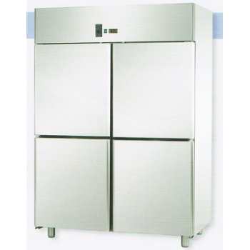 ARMOIRE RÉFRIGÉRÉE MONOBLOC EN ACIER INOXYDABLE 4 PORTES POUR PLATEAUX 60x40 cm - Température 0/10 C