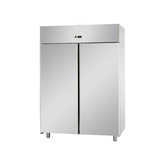 ARMADIO REFRIGERATO MONOBLOCCO IN ACCIAIO INOX CON 2 PORTE PER TEGLIE 60x40 cm - Temperatura -18 / -22 C