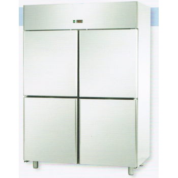 ARMOIRE RÉFRIGÉRÉE MONOBLOC EN ACIER INOXYDABLE À 4 PORTES POUR PLATEAUX 60x40 cm - Température -18 / -22 C