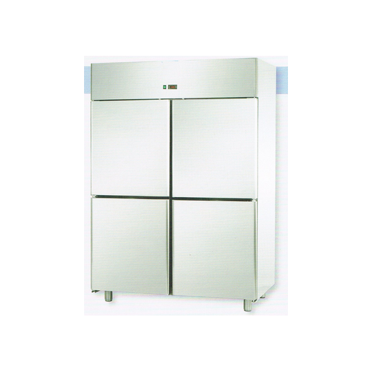SINGLE-BLOCK STAINLESS STEEL REFRIGERATED CABINET WITH 4 DOORS FOR 60x40 cm TRAYS - Temperature -18 / -22 C