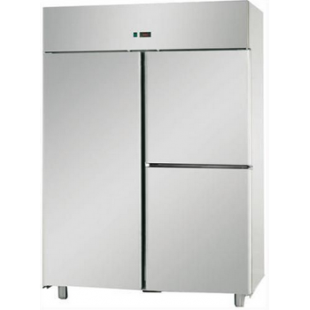 ARMOIRE RÉFRIGÉRÉE MONOBLOC EN ACIER INOXYDABLE AVEC 1 PORTE ET 2 PORTES POUR PLATEAUX 60x40 cm - Température -18 / -22 C