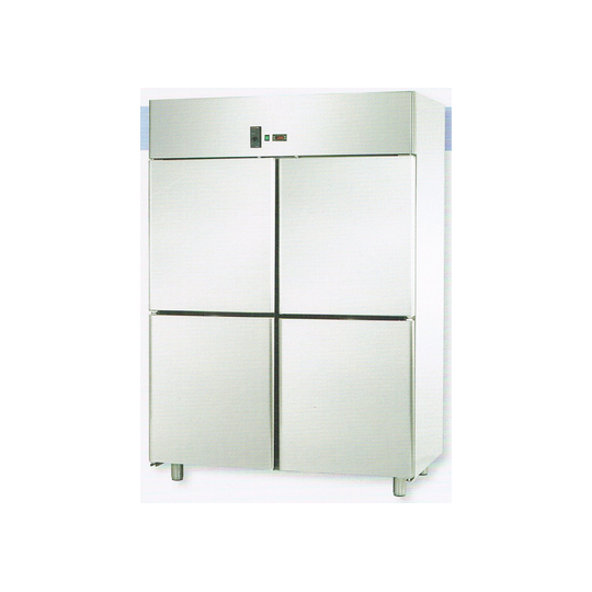 ARMADIO STATICO GN 2/1 IN ACCIAIO INOX CON 4 SPORTELLI E ALLESTIMENTO CARNE - Temperatura 0 / 10 C