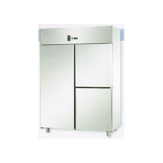 ARMOIRE STATIQUE GN 2/1 EN ACIER INOXYDABLE AVEC 1 PORTE ET 2 PORTES ET DISPOSITION VIANDE - Température 0 / 10 C