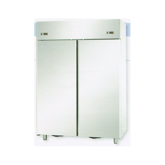 ARMOIRE RÉFRIGÉRÉE COMBINÉE DOUBLE TEMPÉRATURE GN 2/1 EN ACIER INOXYDABLE AVEC 2 PORTES - Température 0 / 10 C