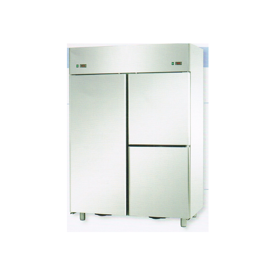 DOUBLE TEMPERATURE STAINLESS STEEL REFRIGERATED CABINET WITH 1 DOOR AND 2 DOORS - Temperature 0 / 10 C