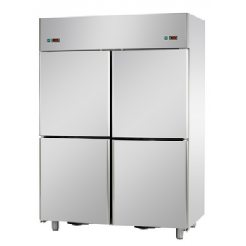 ARMOIRE RÉFRIGÉRÉE EN ACIER INOXYDABLE À DOUBLE TEMPÉRATURE AVEC 4 PORTES - Températures 0/10 et -18/-22 C