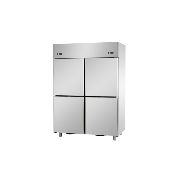 ARMOIRE RÉFRIGÉRÉE EN ACIER INOXYDABLE À DOUBLE TEMPÉRATURE AVEC 4 PORTES - Températures 0/10 et -18/-22 C