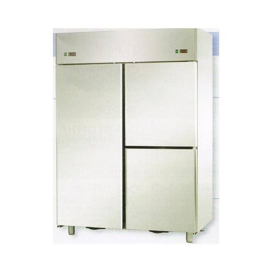 DOUBLE TEMPERATURE STAINLESS STEEL REFRIGERATED CABINET WITH 1 DOOR AND 2 DOORS - Temperature -18 / -22 C