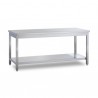 TABLE DE TRAVAIL EN ACIER INOXYDABLE AVEC ÉTAGÈRE INFÉRIEURE, PROFONDEUR 70 CM