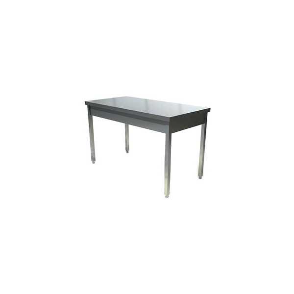 TABLE EN ACIER INOXYDABLE SUR PIEDS, PROFONDEUR 70 CM