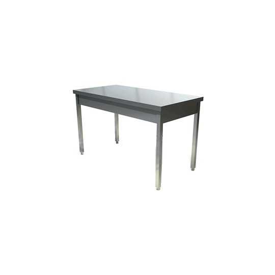 TABLE EN ACIER INOXYDABLE SUR PIEDS, PROFONDEUR 70 CM
