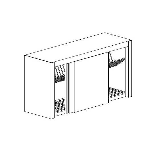 WALL-MOUNTED CABINET WITH SLIDING DOORS - DISH DRAINAGE SHELF