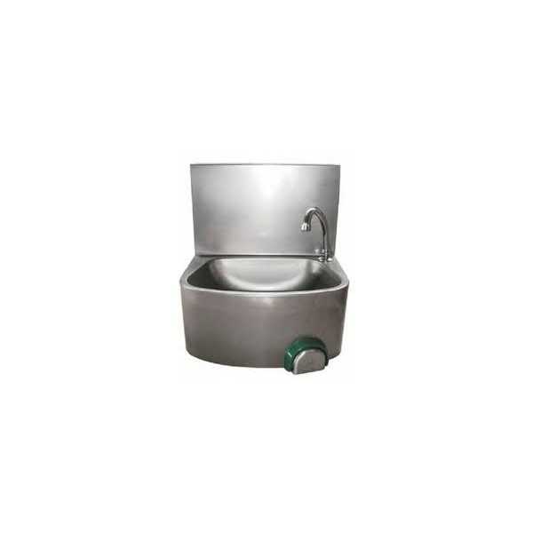 LAVE-MAINS MURAL EN ACIER INOXYDABLE AVEC COMMANDE AU GENOU