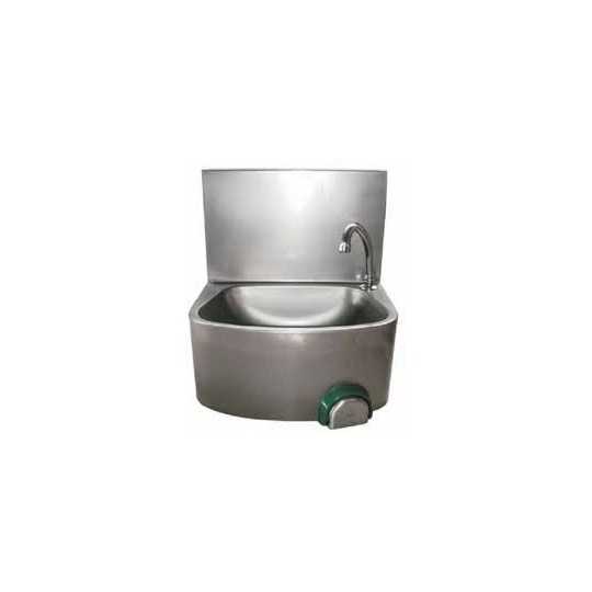 WALL-MOUNTED STAINLESS STEEL HAND WASHER WITH KNEE CONTROL