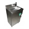 MOBILE HAND WASHER WITH STAINLESS STEEL DOOR AND KNEE CONTROL