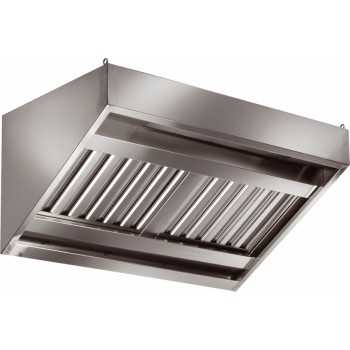 HOTTE MURALE SNACK EN ACIER INOXYDABLE AVEC FILTRES À LABYRINTHE ET MOTEUR - PROFONDEUR 70 cm