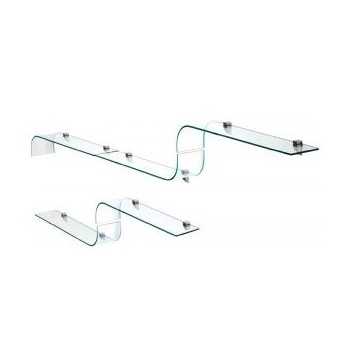 ÉTAGÈRE EN VERRE COURBÉ