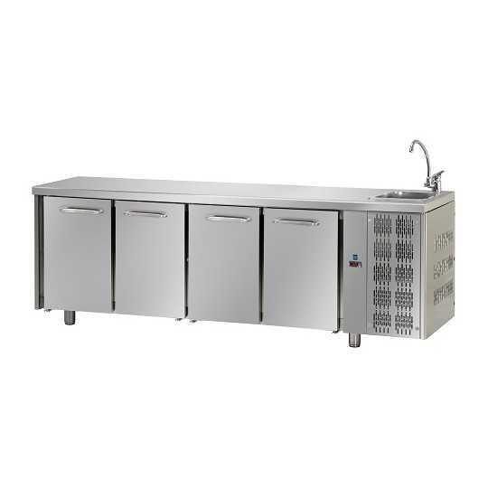 TAVOLO REFRIGERATO GN 1/1 A TEMPERATURA NORMALE CON 4 PORTE