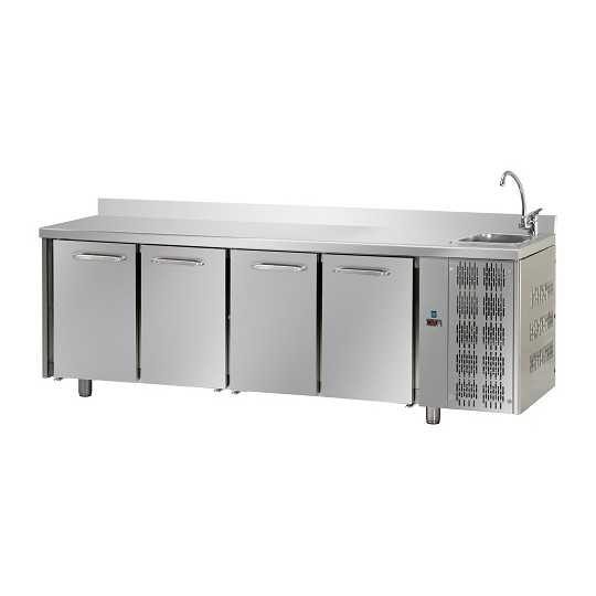 GN 1/1 REFRIGERATED TABLE AT NORMAL TEMPERATURE WITH 4 DOORS