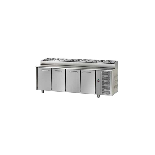 TAVOLO REFRIGERATO SNACK GN 1/1 A TEMPERATURA NORMALE 4 PORTE