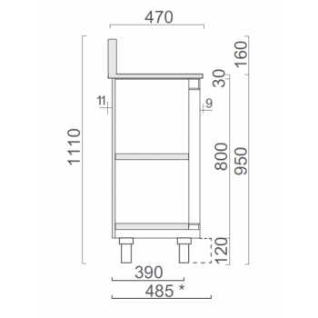 COMPTOIR DE BAR NEUTRE - L 150 cm