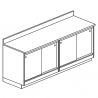 NEUTRAL BACK COUNTER WITH SLIDING DOORS - L200 cm