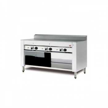 CUISINIÈRE ÉLECTRIQUE PIADA SUR ARMOIRE OUVERTE EN ACIER INOXYDABLE 10