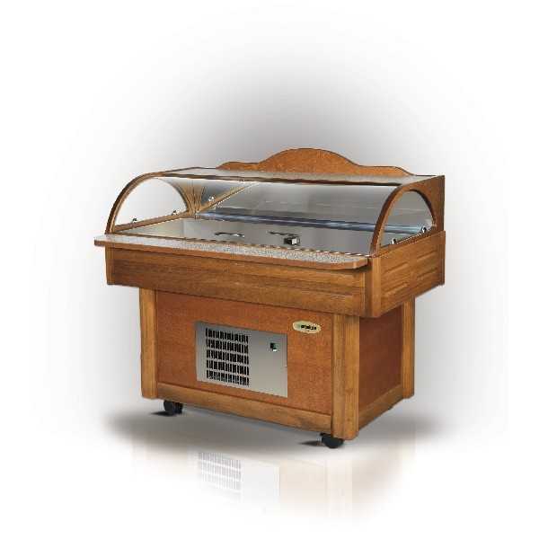 Chariot de présentation pour buffet de poissons en libre-service