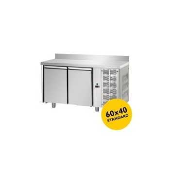 TABLE À PÂTISSERIE RÉFRIGÉRÉE 2 PORTES AVEC ÉTAGE
