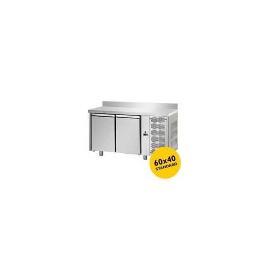 TAVOLO REFRIGERATO PASTICCERIA 2 PORTE CON ALZATINA