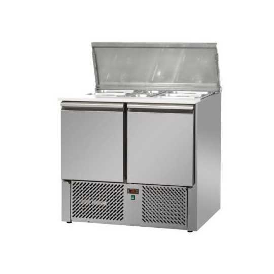 SALADETTE 2 PORTE CON COPERCHIO IN ACCIAIO INOX