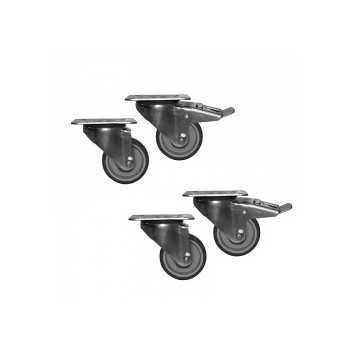 WHEEL KIT FOR PIZZA COUNTER (2 with brake and 2 without brake)