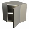 STAINLESS STEEL CORNER HANGING CABINET WITH HINGED DOOR - L.70xD.40xH.66 CM