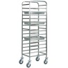 CARRELLO PORTA TEGLIE ACCIAIO INOX - Capacità  14 teglie GN 1/1