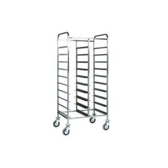 CARRELLO PORTAVASSOI IN ACCIAIO INOX - CAPACITA\' 20 VASSOI