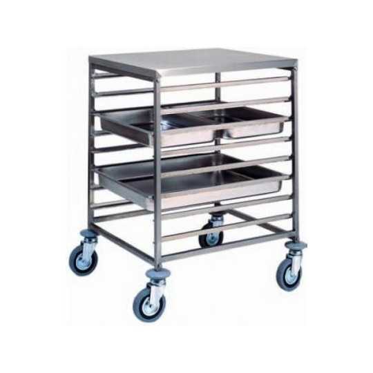 STAINLESS STEEL TRAY TROLLEY - 8 GN 2/1
