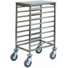 CARRELLO PORTATEGLIE IN ACCIAIO INOX - 8 TEGLIE GN 1/1
