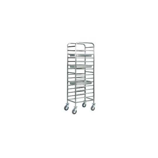 STAINLESS STEEL TRAY TROLLEY - 14 GN 1/1 TRAYS
