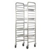 CHARIOT PORTE-PLATEAUX RENFORCÉ EN ACIER INOXYDABLE - 14 PLATEAUX GN 2/1