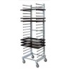 STAINLESS STEEL PASTRY TRAY RACK TROLLEY - 20 TRAYS
