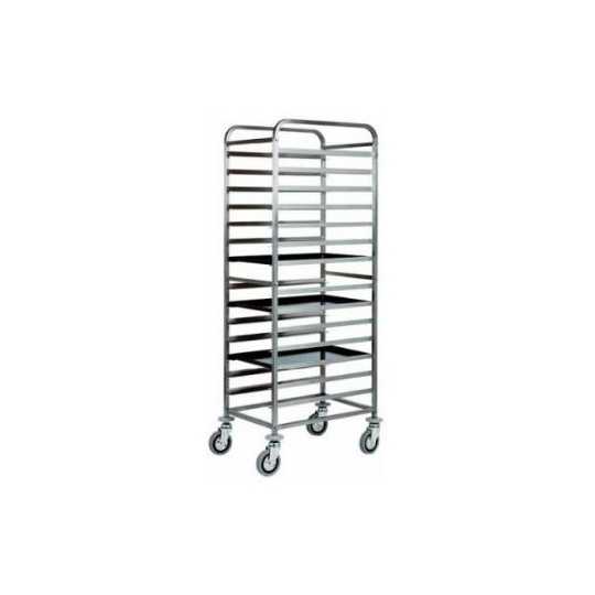 STAINLESS STEEL PASTRY TRAY TROLLEY